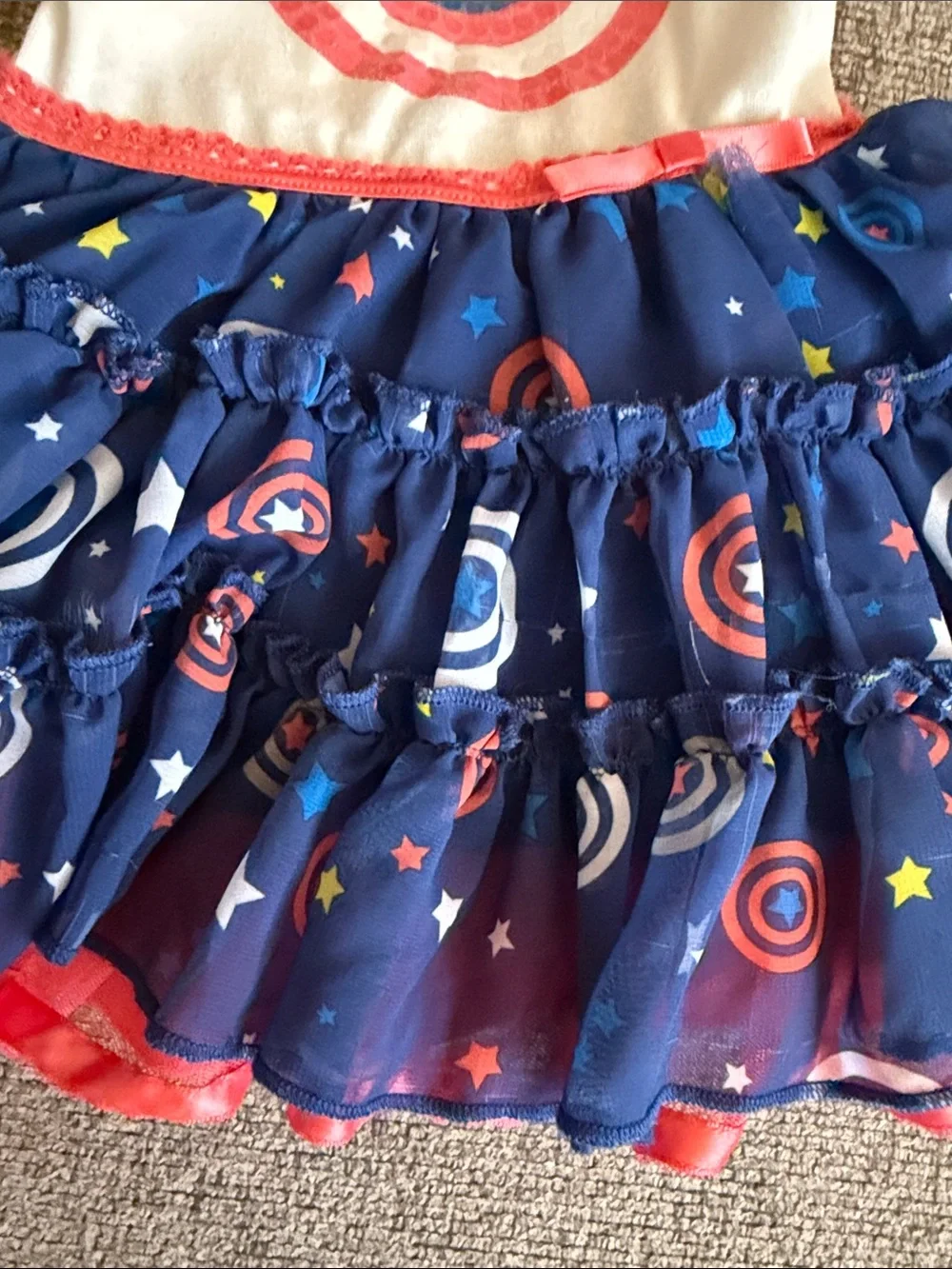 Marvel Captain America White, Navy & Red Girls' Costume Dress - Picture 4 of 6